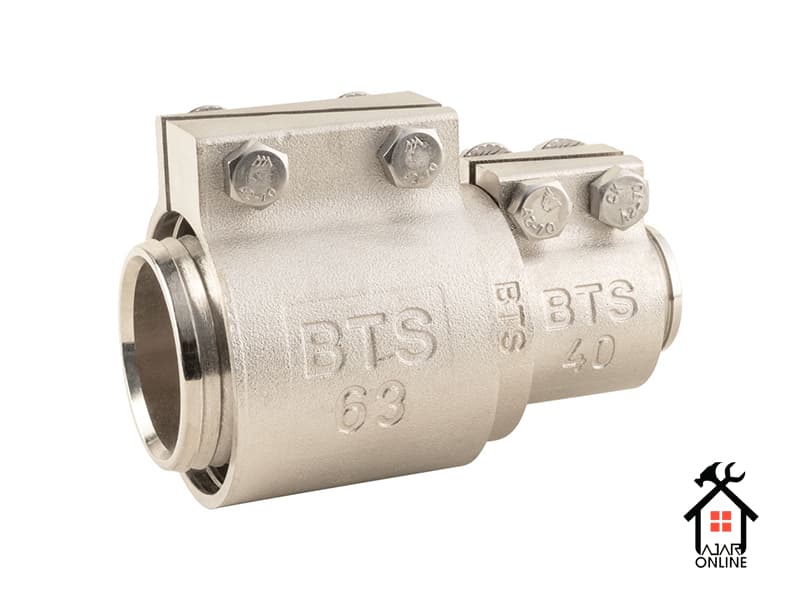 بوشن تبدیل کلمپی BTS | تبدیل لوله 5 لایه به سایزهای مختلف (40-63mm)