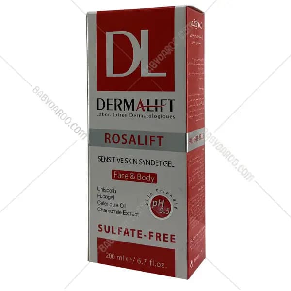 ژل شستشوی غیر صابونی پوست های حساس درمالیفت مدل رزالیفت — تصویر ۳