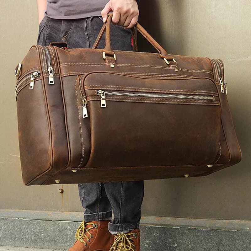 ساک مسافرتی چرم طبیعی مدل Travel Bag 39 | سیلوا چرم — تصویر ۲