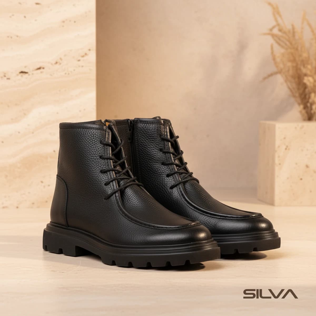 بوت مردانه چرم طبیعی مدل Men’s Boots 01 | سیلوا چرم — تصویر ۴