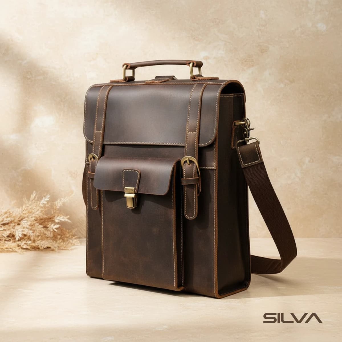 کوله پشتی چرم طبیعی مدل Back Pack 40 | سیلوا چرم