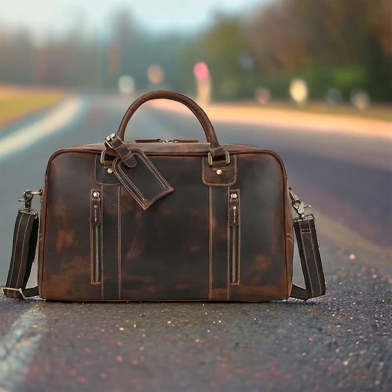 ساک مسافرتی چرم طبیعی مدل Travel Bag 34 | سیلوا چرم — تصویر ۳