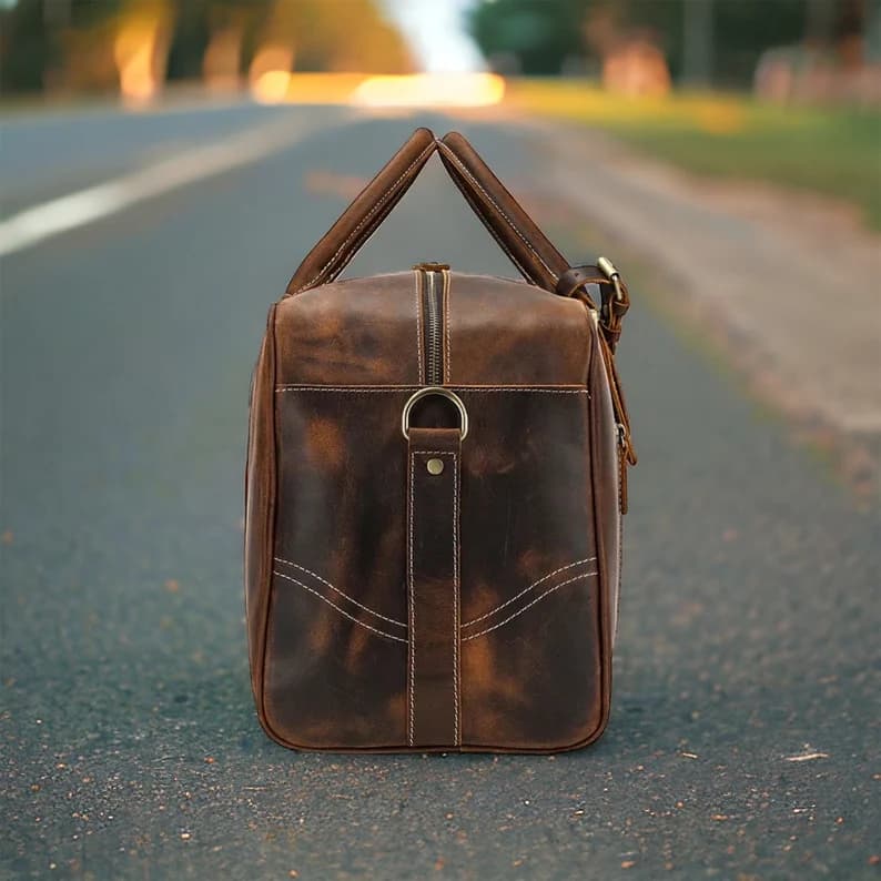 ساک مسافرتی چرم طبیعی مدل Travel Bag 34 | سیلوا چرم — تصویر ۷