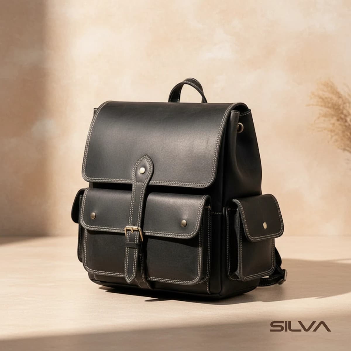 کوله پشتی چرم طبیعی مدل Back Pack 38 | سیلوا چرم