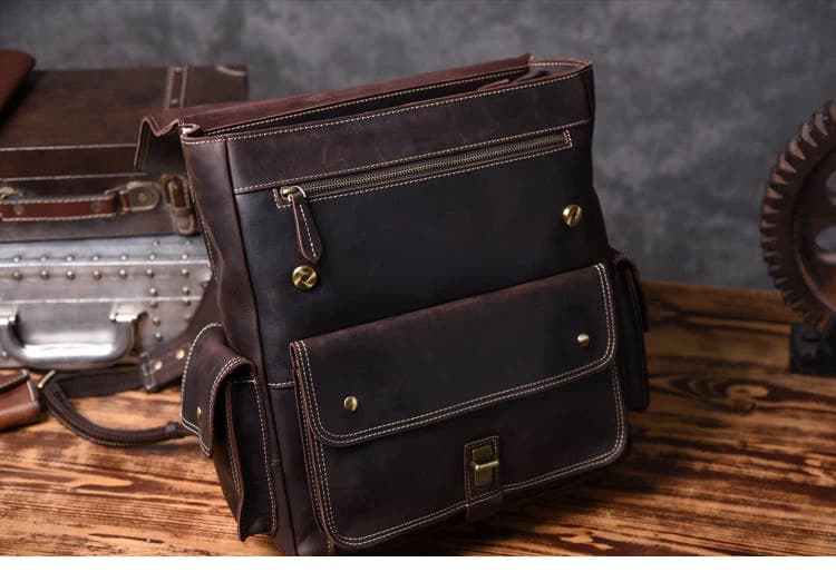 کوله پشتی چرم طبیعی مدل Back Pack 38 | سیلوا چرم — تصویر ۶