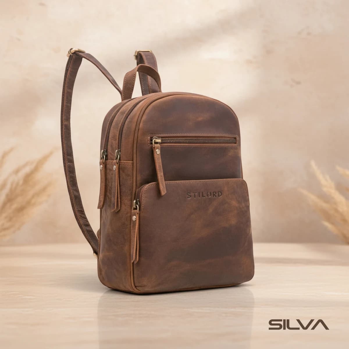 کوله پشتی چرم طبیعی مدل Back Pack 37 | سیلوا چرم