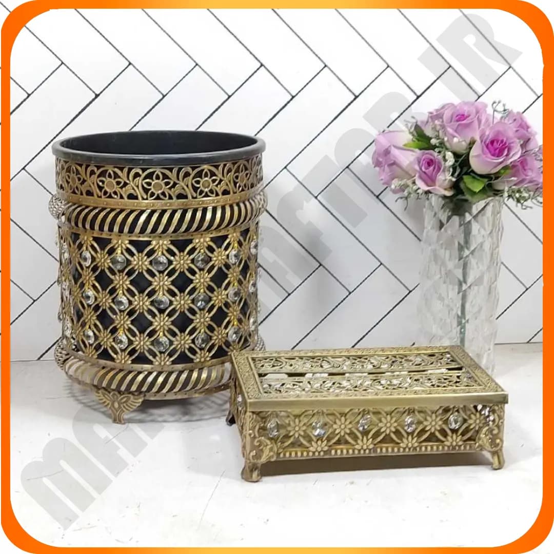 سطل و دستمال شکم دار آینه ای آنتیک زومبا