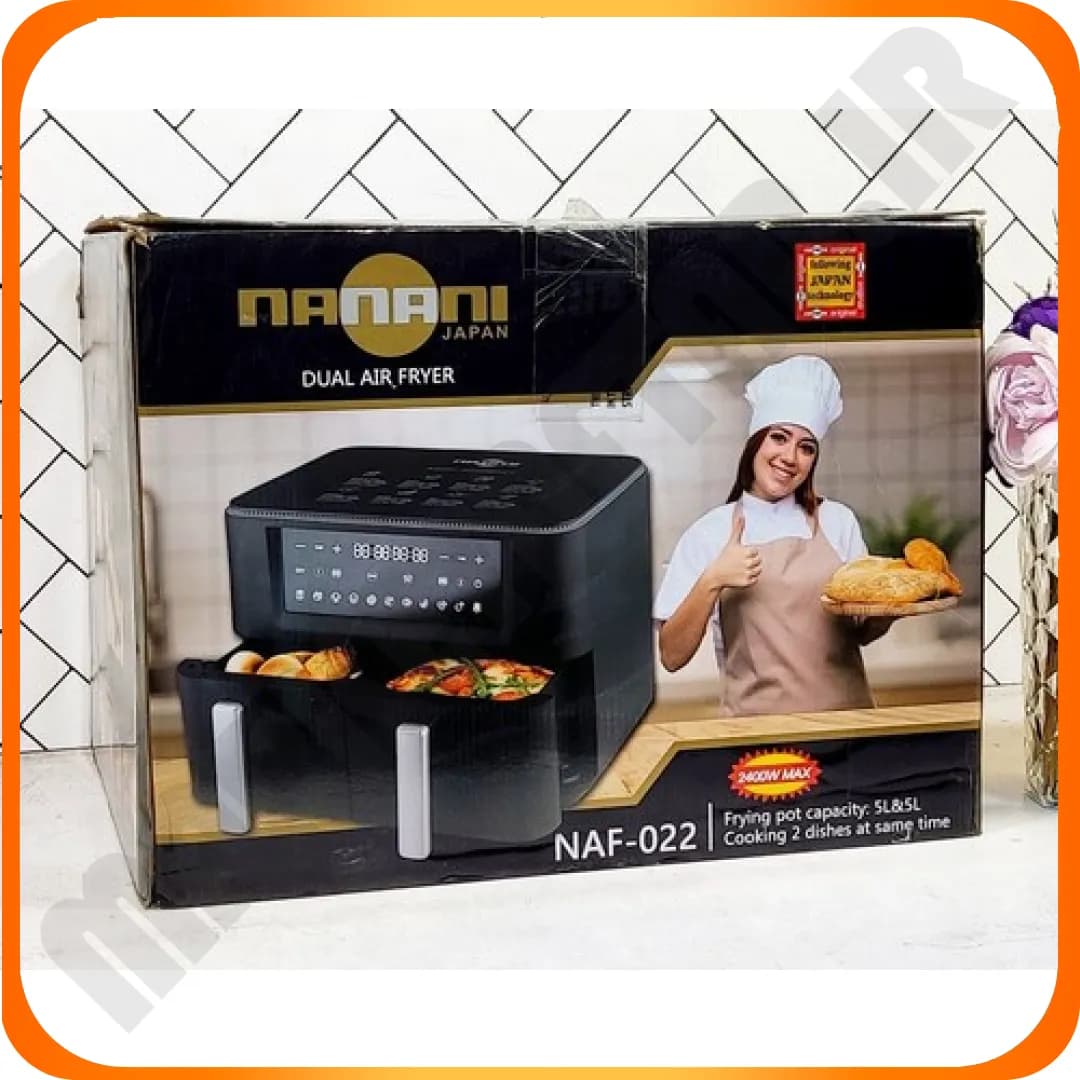 سرخ کن دوقلو nanani naf-022 لیتر 5L+L5 دیجیتالی طلایی نانانی
