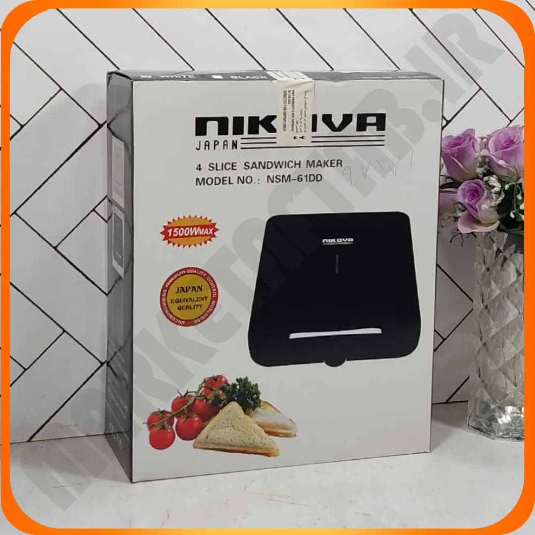 ساندویج ساز 4 اسلایس nsm-61DD مشکی نیکوا