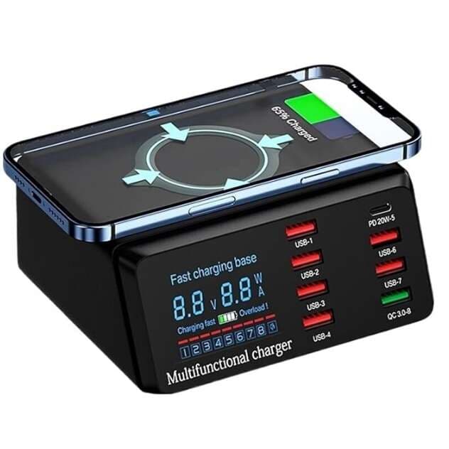شارژر و تستر 8 پورت فست و وایرلس 100 وات — تصویر ۲