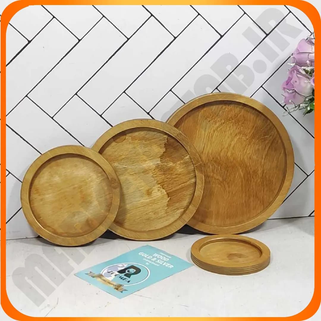 سینی چوبی 4 تکه گرد زومبا