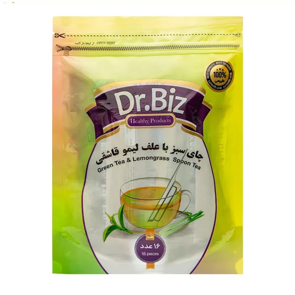 دمنوش چای سبز با علف لیمو قاشقی دکتر بیز