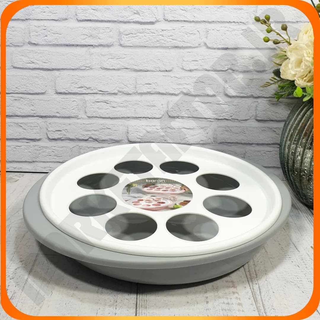 B622 سینی پذیرای گرد 9 حفره مشکی باران