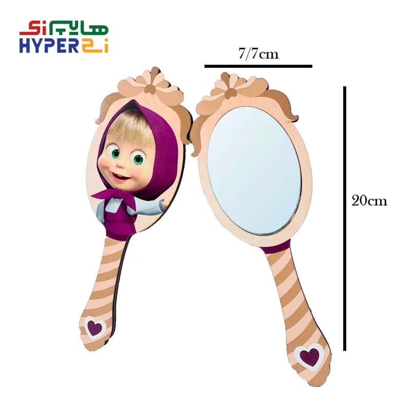 آینه دستی چوبی فانتزی دخترانه طرح میشا