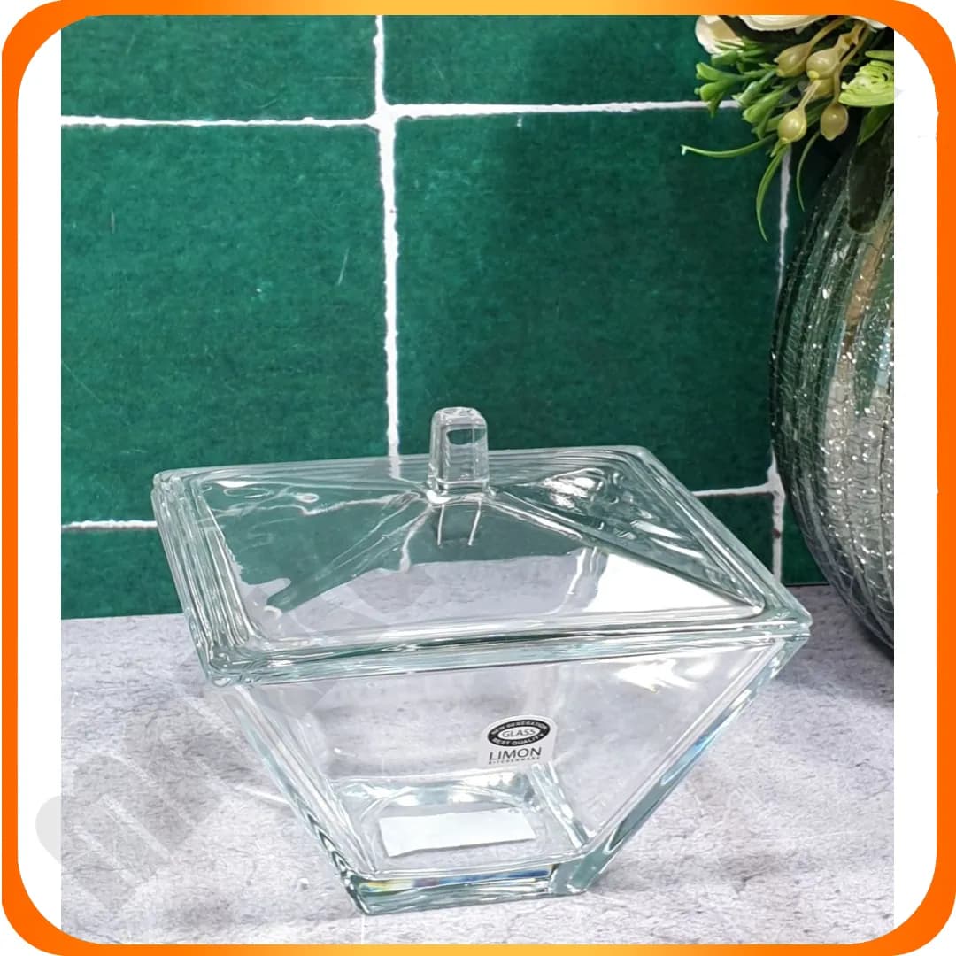 شکلات خوری دربدار مربع 229600 شیشیه ای لیمون