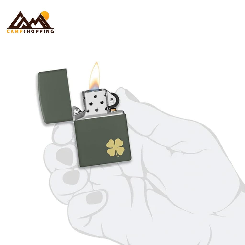 فندک زیپو طرح FOUR LEAF CLOVER کد 49796 — تصویر ۴