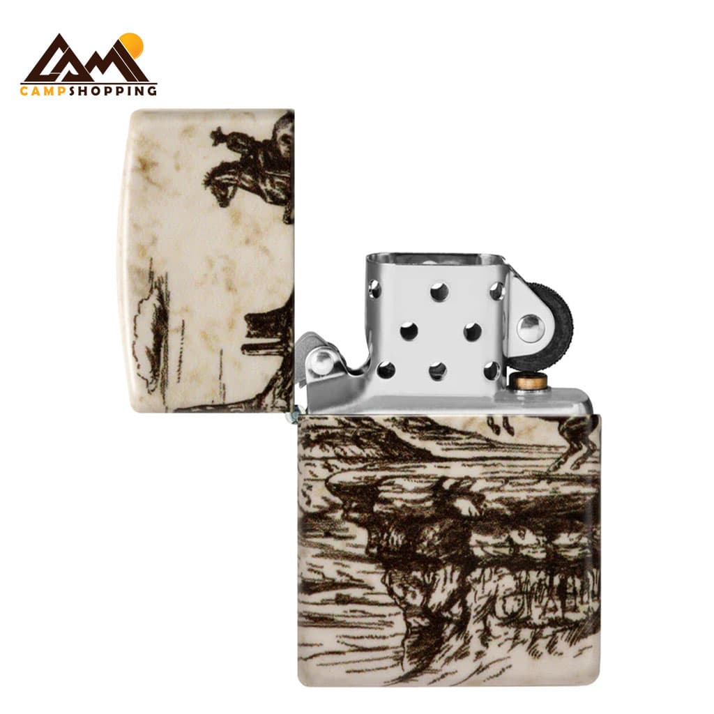 فندک زیپو طرح WILD WEST SCENE کد 48518 — تصویر ۲