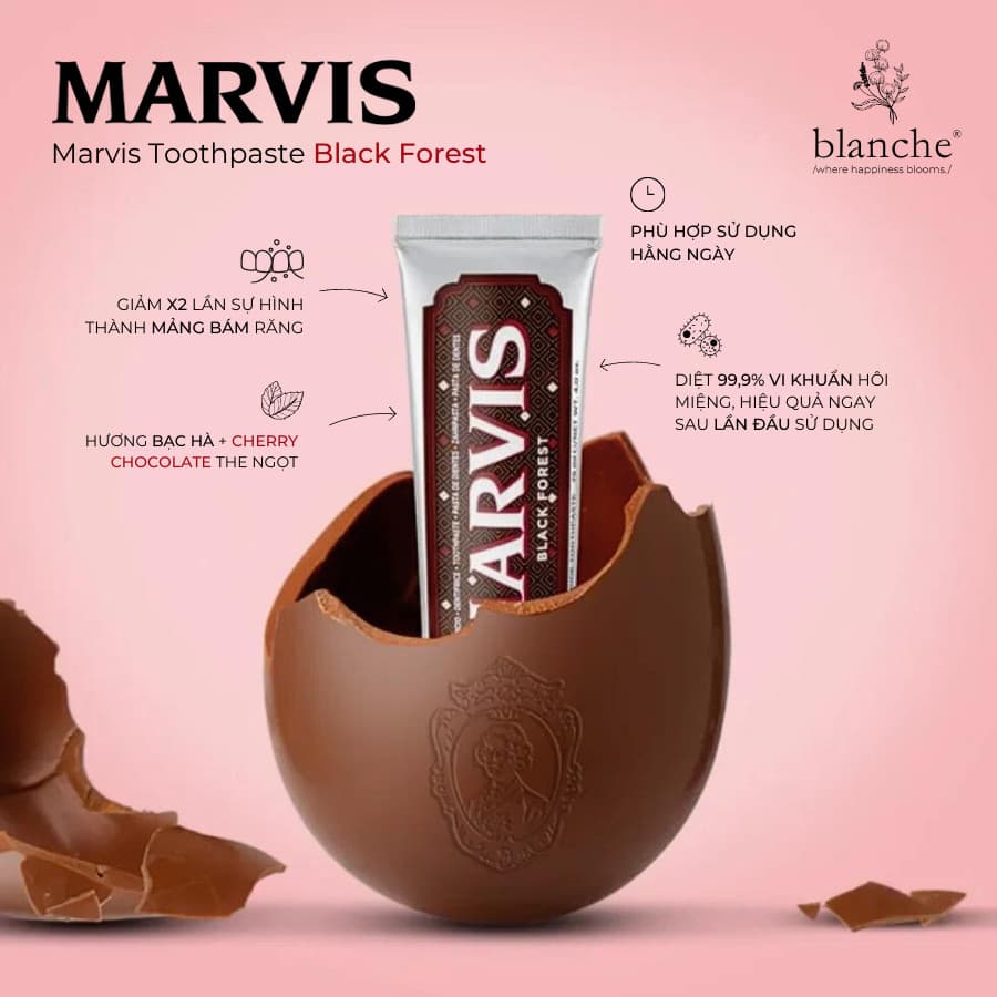 خمیر دندان مارویس MARVIS مدل BLACK FOREST حجم۷۵ml اصل ایتالیا — تصویر ۶