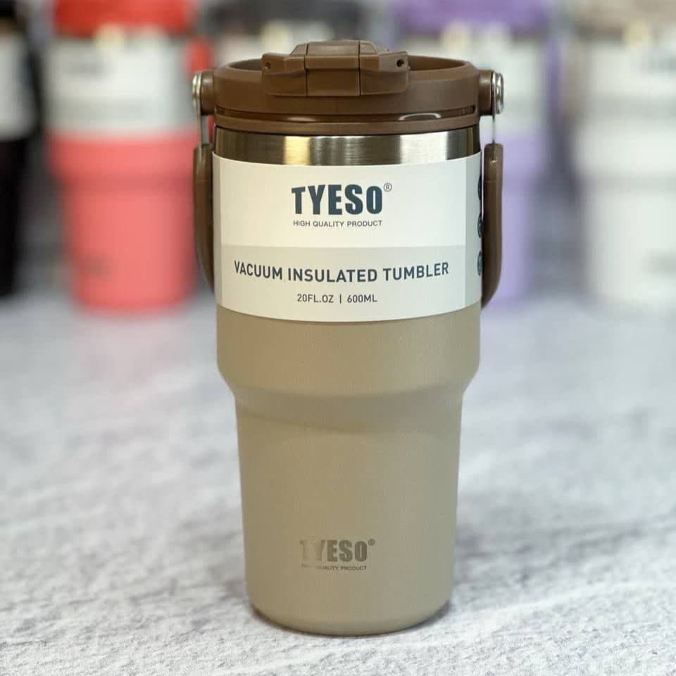 تراول ماگ آسان نوش دسته دار 600 میل تایسو Tyeso رنگ قهوه ای