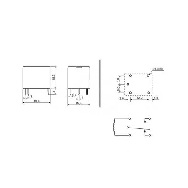 رله 12V-10A میلون T73 مارک LIMING مدل JQC-3F-1C-12VDC — تصویر ۳