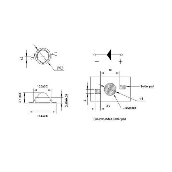 پاور ال ای دی 1 وات (POWER LED 1W) فرابنفش UV — تصویر ۲