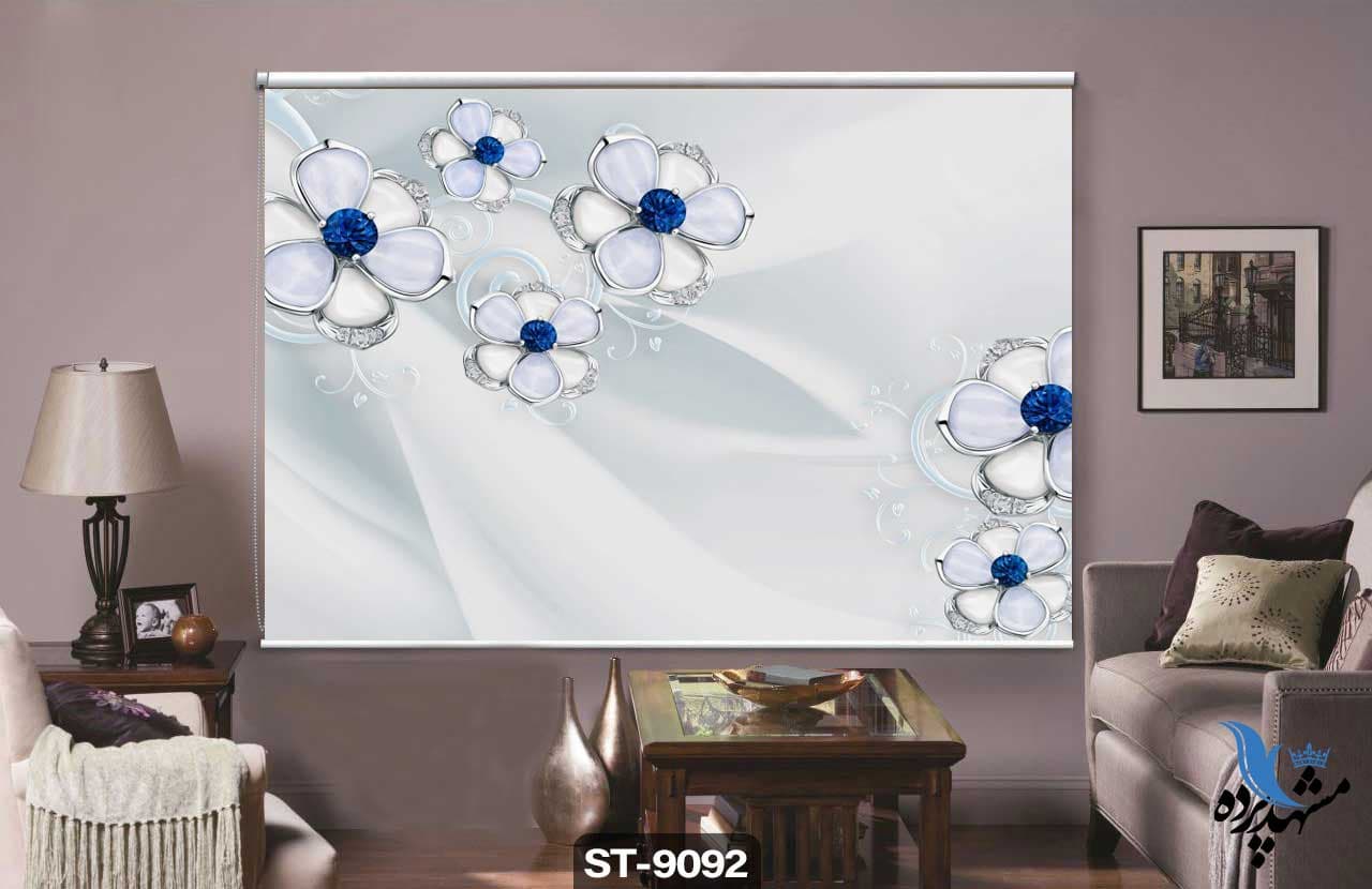 پرده شیدرول تصویری طرح سه بعدی گل کد ST9092