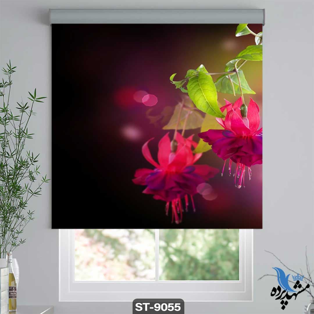 پرده شیدرول تصویری طرح نقاشی گل کد ST9055