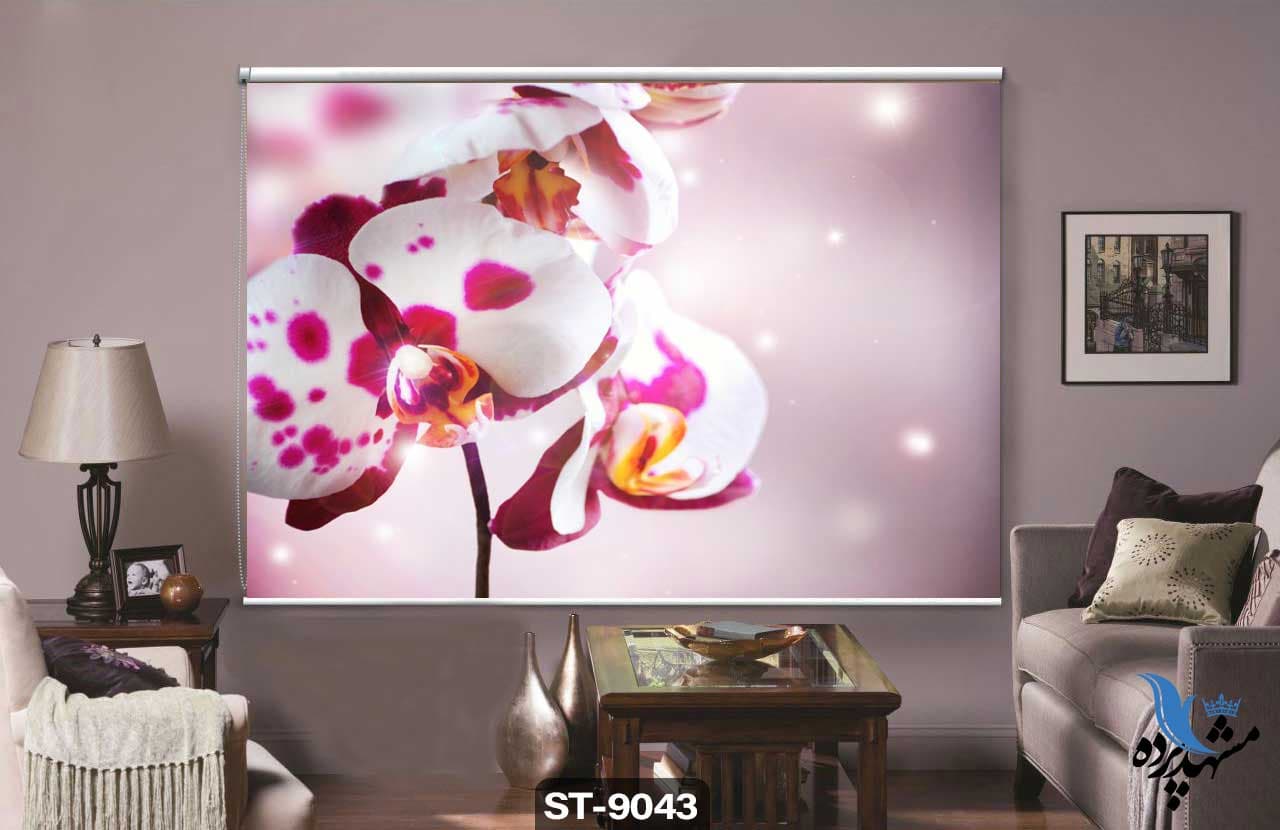 پرده شیدرول تصویری طرح سه بعدی گل کد ST9043