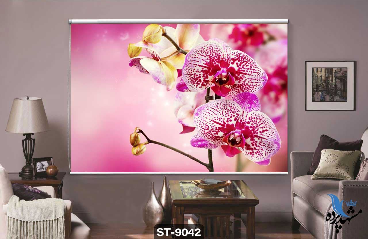 پرده شیدرول تصویری طرح سه بعدی گل کد ST9042