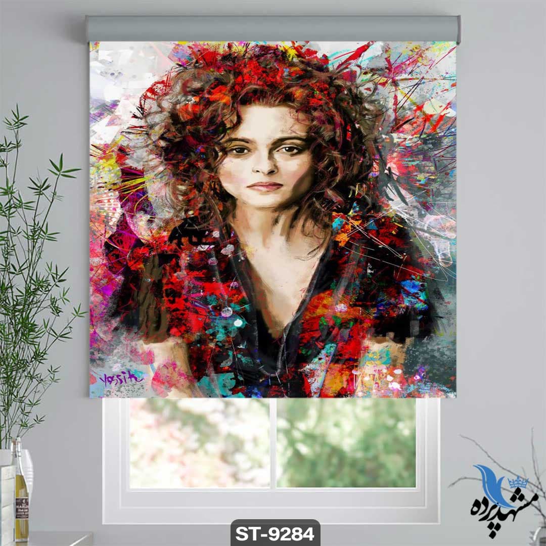 پرده شیدرول تصویری طرح نقاشی مدرن زن کد ST9284