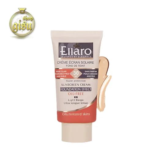 ضد آفتاب SPF30 کرم پودری الارو فاقد چربی (Ellaro foundation sunscreen spf30)-بژ طبیعی- حجم 40 میل — تصویر ۲