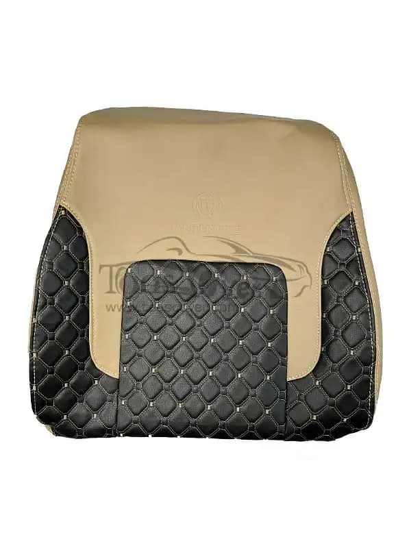 روکش صندلی برلیانس 320-330 چرم کرم مشکی وسط گلدوزی کد 9030