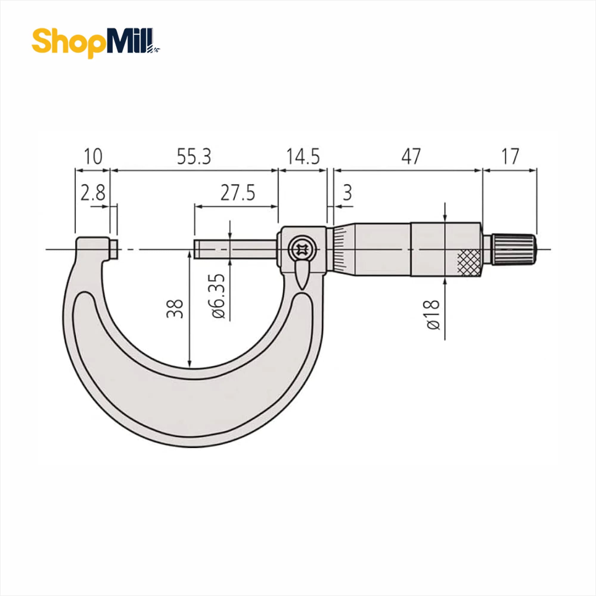 میکرومتر ورنیه میتوتویو (Mitutoyo) 1-2 اینچ مدل 178-103 — تصویر ۲