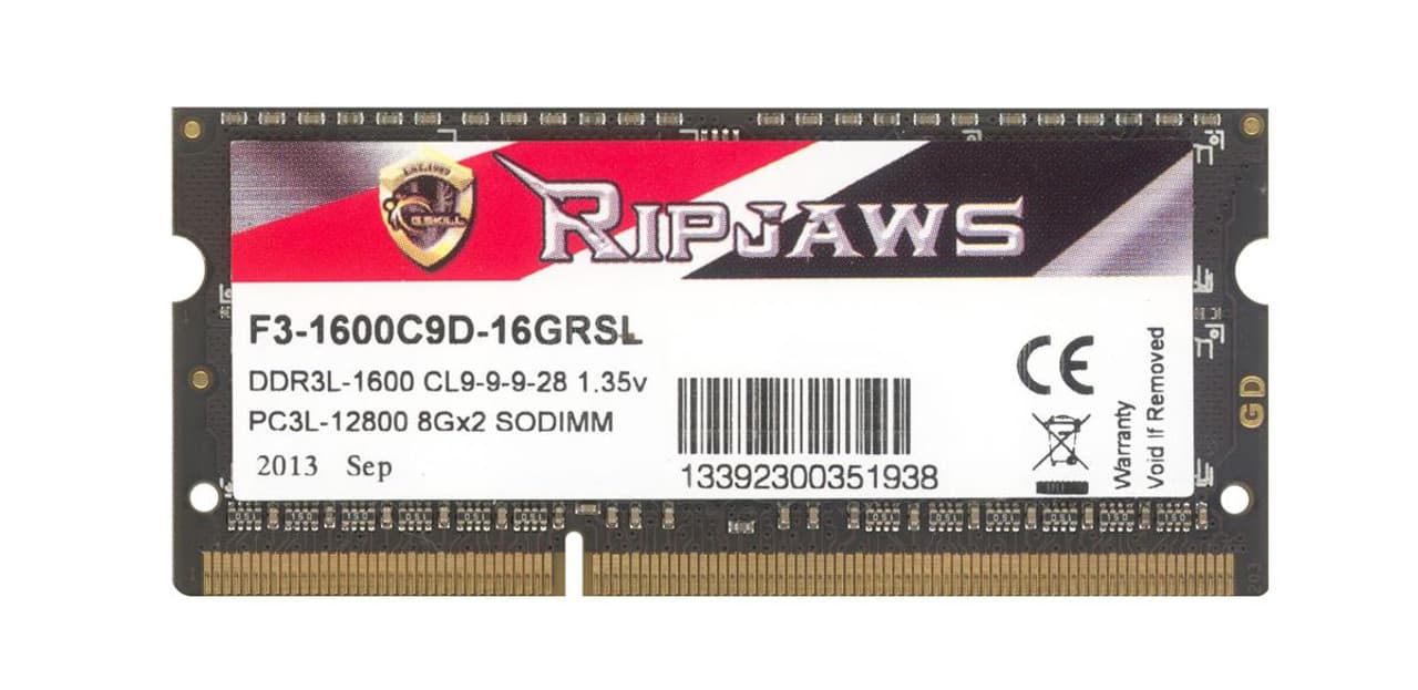 رم جی اسکیل مخصوص لپ تاپ تک کاناله ظرفیت 8 گیگ – RAM GSKILL RIPJAWS 8GB PC3L – F3-1600C9D-16GRSL