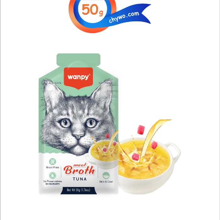 سوپ گربه ونپی طعم ماهی تن وزن 50 گرم Wanpy Meat Broth