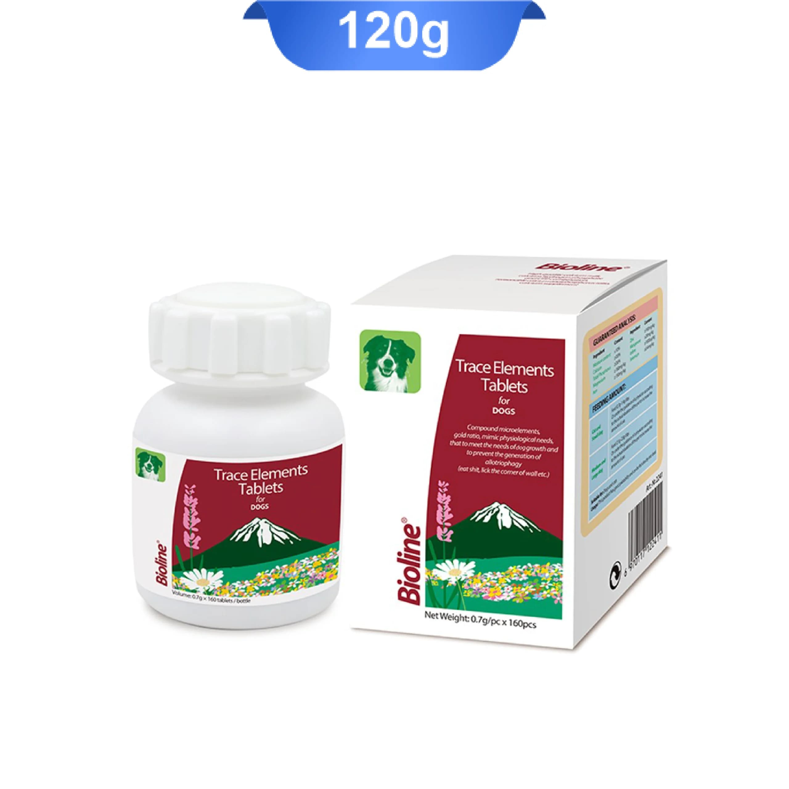 قرص مکمل و تقویتی سگ بایولاین 160 عددی Trace Elements Tablets For Dog