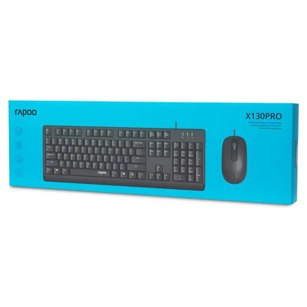 ست کیبورد و ماوس سیم دار رپو مدل X130 PRO — تصویر ۵
