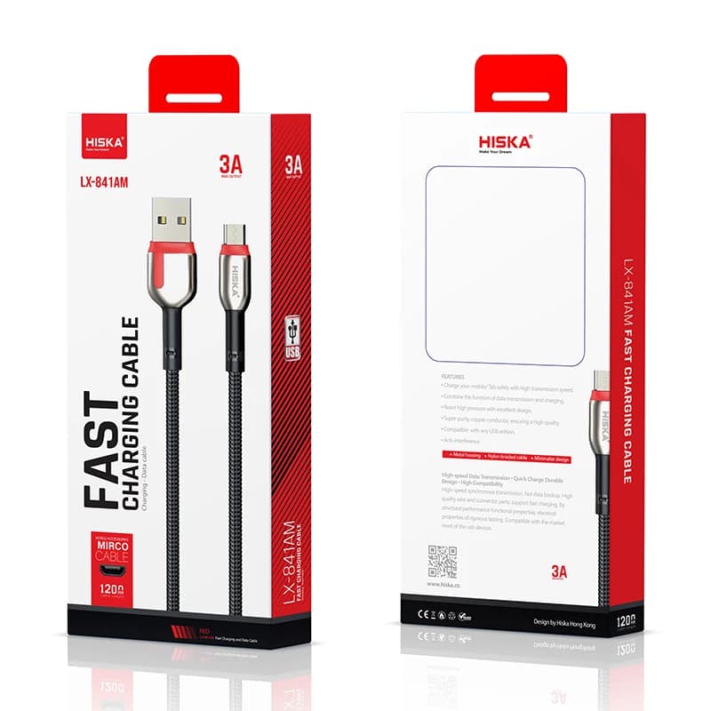 کابل تبدیل USB به MICRO هیسکا مدل LX-841AM طول 1.2 متر
