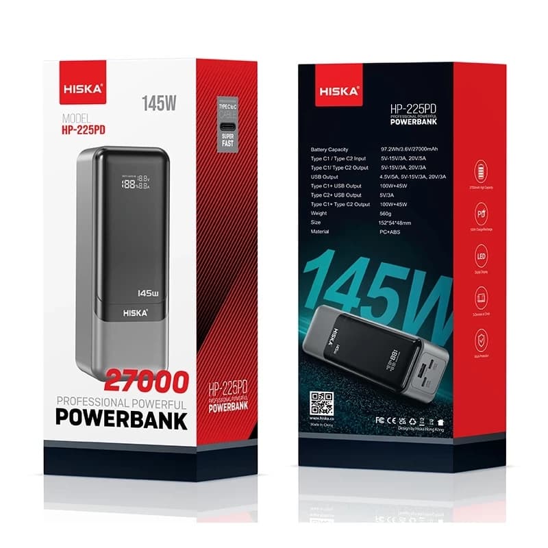 پاوربانک هیسکا مدل HP-225PD ظرفیت 27000 میلی آمپر — تصویر ۷