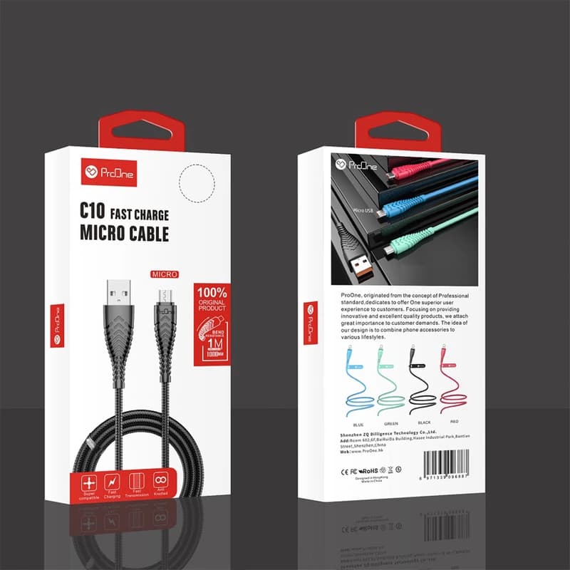 کابل تبدیل USB به microUSB پرووان مدل PCC170(C10) — تصویر ۳