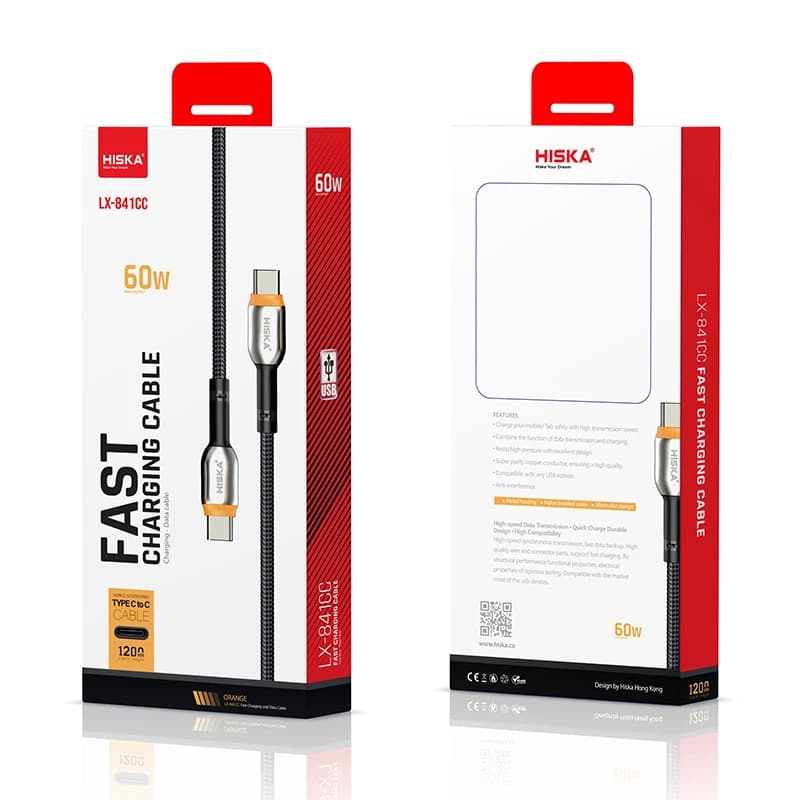 کابل شارژ تایپ سی هیسکا مدل LX-841CC — تصویر ۳