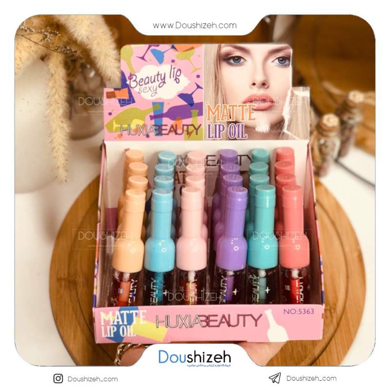 برق لب طرح شامپاین هوژیا بیوتی HUXIABeauty