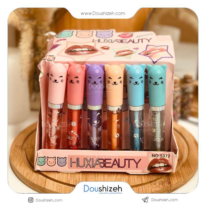 برق لب طرح گربه هوژیا بیوتی HUXIABeauty — تصویر ۵