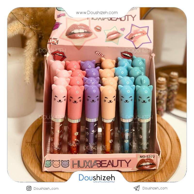 برق لب طرح گربه هوژیا بیوتی HUXIABeauty — تصویر ۲