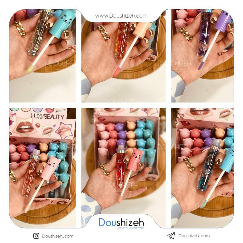 برق لب طرح گربه هوژیا بیوتی HUXIABeauty — تصویر ۴