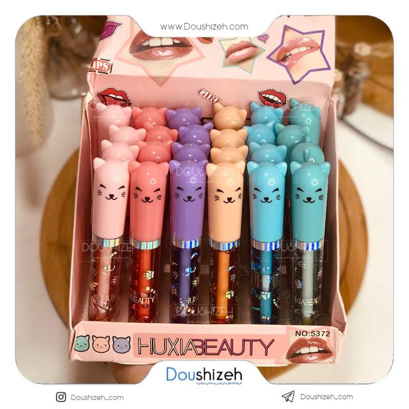برق لب طرح گربه هوژیا بیوتی HUXIABeauty