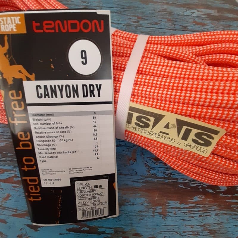 طناب نیمه استاتیک کنیون درای 60m تندون TENDON CANYON DRY 9mm — تصویر ۳