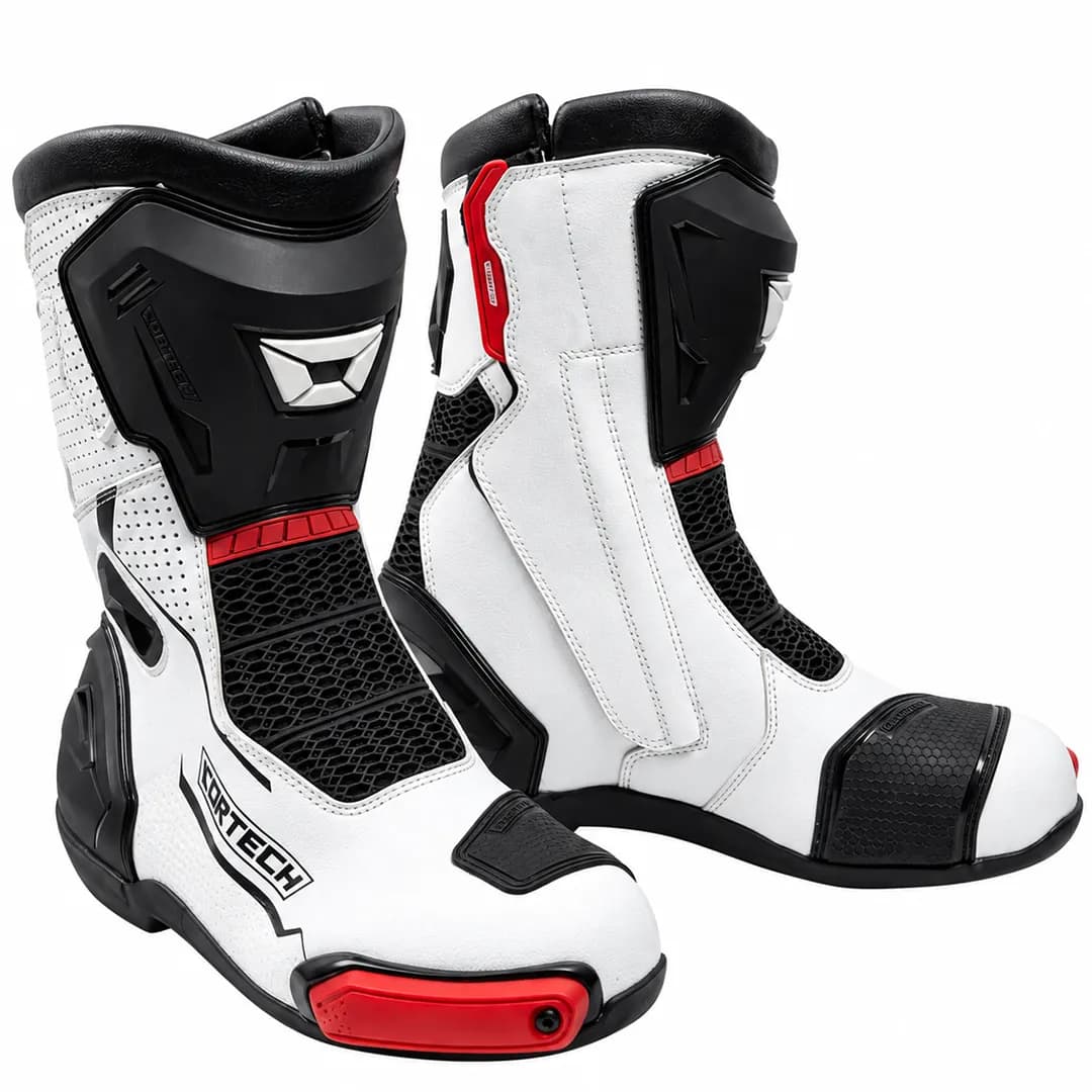 بوت ریسی کورتک مدل Black White Red REVO RR AIR