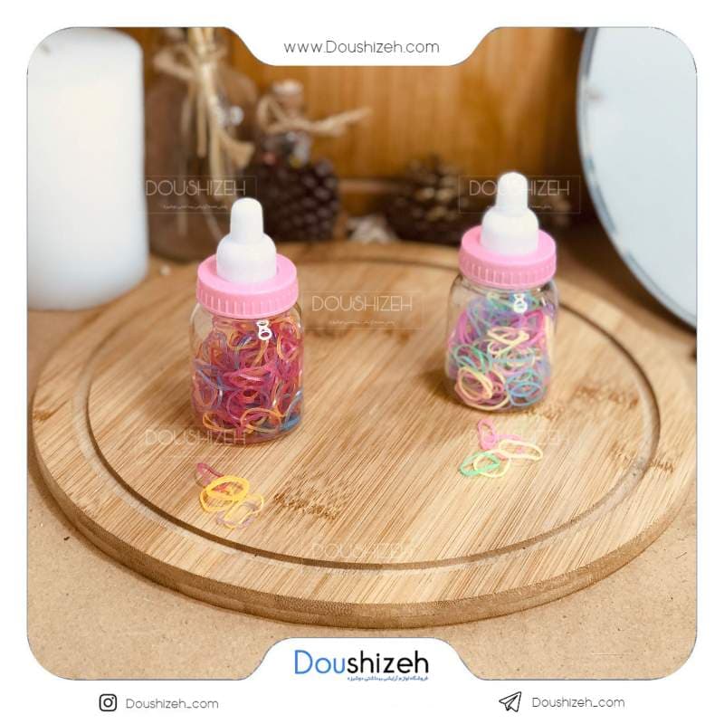 پک کش مو چهل گیس شیشه شیر رنگارنگ — تصویر ۵