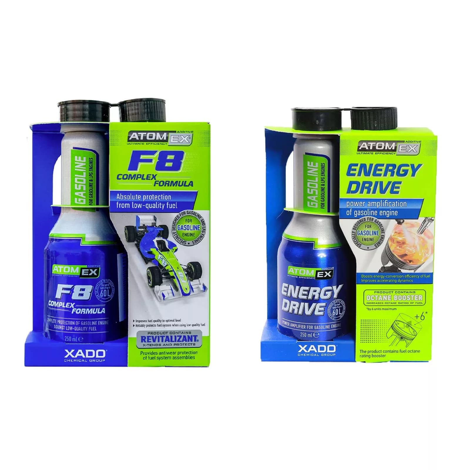 اکتان بوستر و احیاگر سیستم سوخت اکسادو مدل Energy F8 حجم 250 میلی لیتر بسته 2 عددی